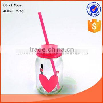 High quality glass storage jar with straw & reasonable price