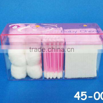 Cotton Bud Set 3 in 1 Pink Color