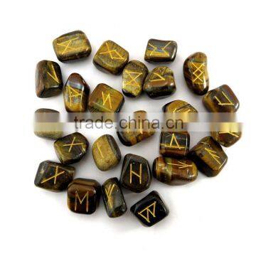 Tiger Eye Agate Tumbled Rune Sets