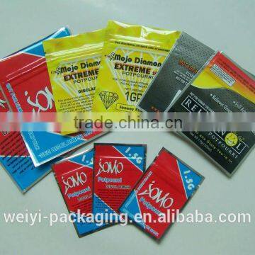 custom printed heat seal laminated aluminum foil legal herbal sachet