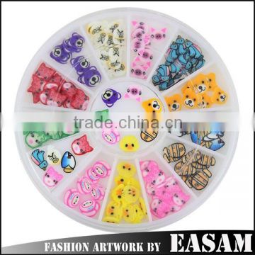 2015 animal design nail art clay slice decoration wheel