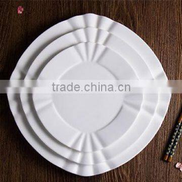 Porcelain special dinner square white plate for restaurant hotel