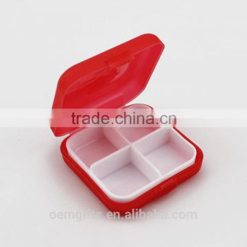 4 Compartments Pill Box Portable Daily Pill Dispenser Pill Holder