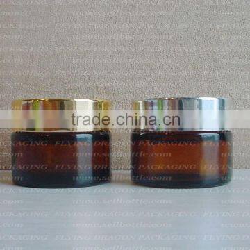 30ml Amber cosmetic glass jar with lid