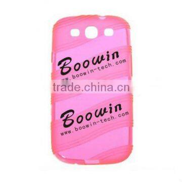 pink Soft TPU Gel Crystal Jelly wave line Case Cover for samsung galazxy siii I9300