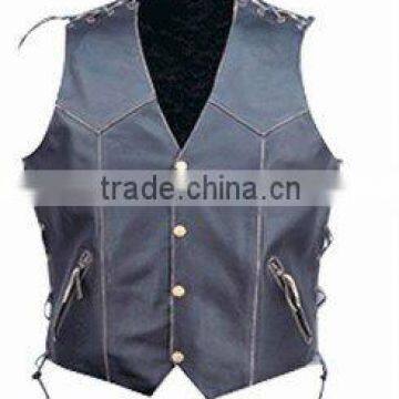 DL-1577 Leather Vest in Cowhide Leather , Leather Fashion Vest