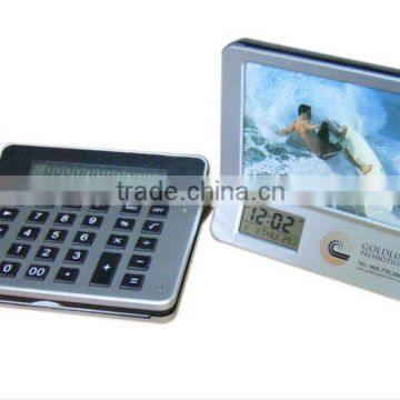 3 in 1 multifunctional calculator calendar clock with photo frame