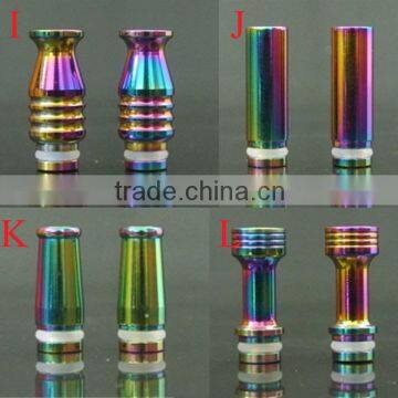 2014 various shape and color e cig accessory rainbow drip tips