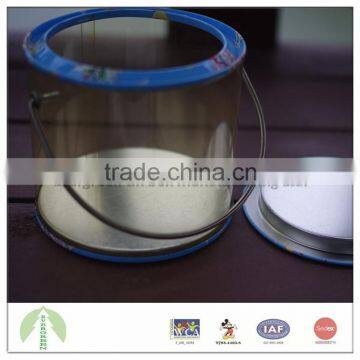 PVC Body 10.0*9.0 cm Round Shape With Handle and Lift-off Lid Tin Boxes Manufacturing photo-4
