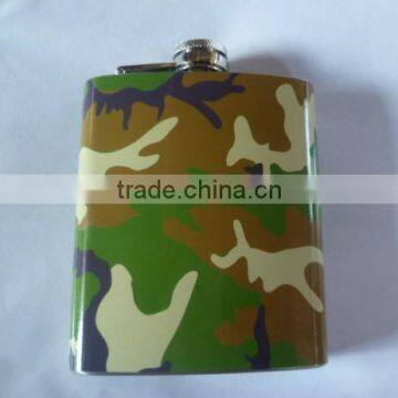 Hot!!! 7oz hip flask with water-tranfer printing