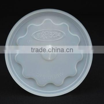 12oz Disposable white plastic cold cup flat lids with low price