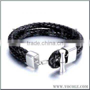 wholesale leather bracelet blanks with silver bow design clasp jewelry