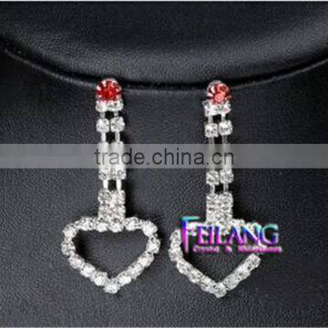 Hotsales Double Heart Shape Earrings Pendant Earrings Double Chains