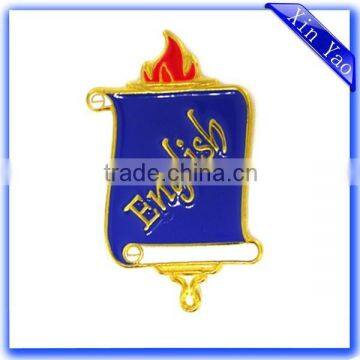 High quality zinc alloy custom enamel gold lapel pin with safety pin