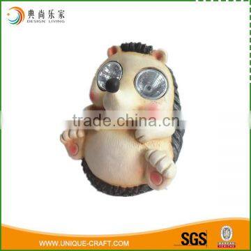 Resin Hedgehog Statue With Solar Light