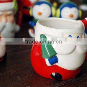 ceramic christmas handpaint mug santa clause mug