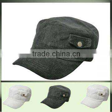 hot sell corduroy blank flat top army hats wl-0198