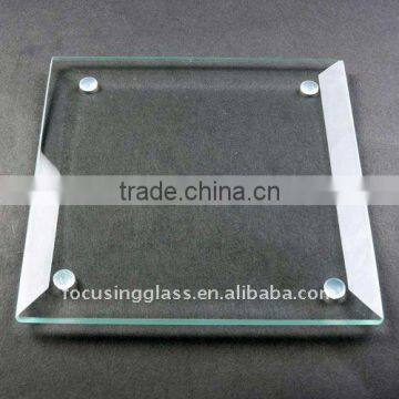 High quality tempered glass drink coaster