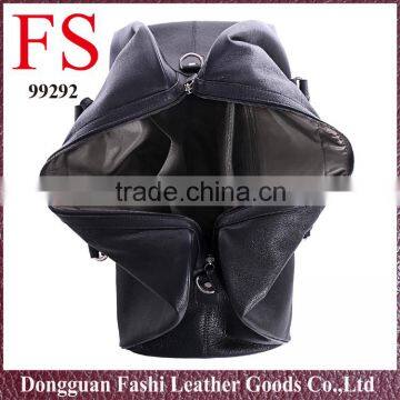 2016 Black Classic Style Large Wholesale Men Leather Travel Bag