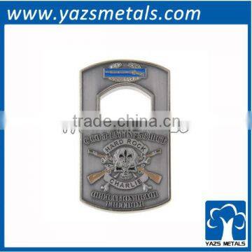 card shape metal antique bottle opener