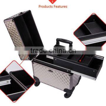 Professional Makeup Trolley Luggage Lighted Cases With Compartments photo-4