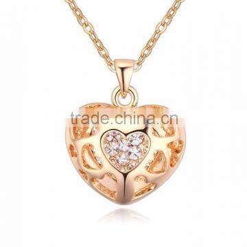 Fashion jewelry hollow copper plating of gold Austrian crystal necklace- kam prime time