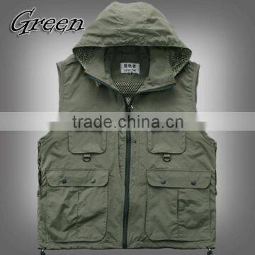 New Arrival 2015 Winter Male Photographer Plus Size Casual Vest Sleeveless Jackets With Hooded Waterproof Outwear Waistcoats photo-3
