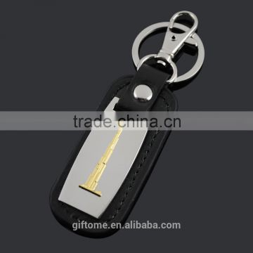 Custom Burj Dubai Tower leather keychain