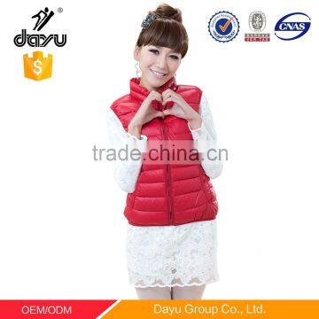 Alibaba express waistcoat designs for girls cheap down vest for winter autumn season casual jacket without sleeves