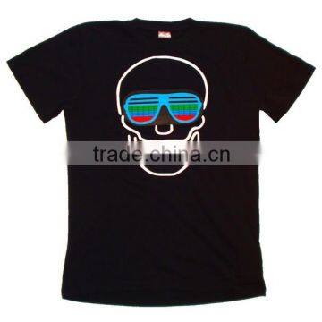 el light tshirt Equalizer LED TShirt with 4pcs AAA battery inverter