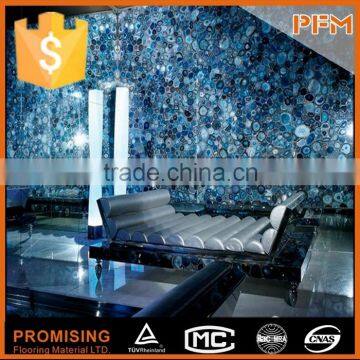 China Wholesale Grade A Ocean Blue Semi Precious Gemstone Agate Stone Slabs photo-4
