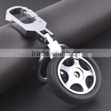 Good Quality Key Ring Black Tyre Shaped Pendant Charm Keychain For Men