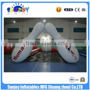 SUNJOY 2016 hot sell inflatable human bowling, giant inflatable bowling set game, inflatable bowling game for sale