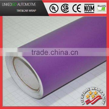 New Fashion Style Air Bubble Free Purple 1.52*30M Vinyl Sticker Matte Car Vinyl Wrap