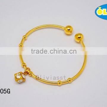 Olivia Jewelry 2016 New Design Women Kids Cuff Bracelets & Bangles Fashion Open Gold Bangle