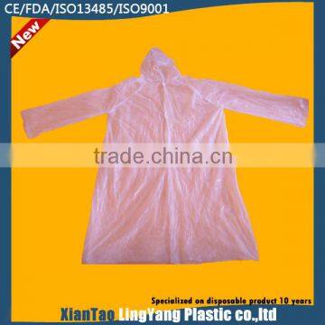 Transparent Plastic Waterproof Disposable Rainwear