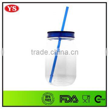 customized clear single wall bpa free plastic jars wholesale 32oz