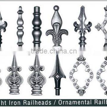 Fence gate decorative wrought iron spearhead forged iron spear finals for sale