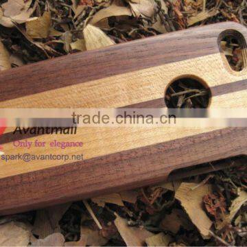 Walnut and Maple Wood Mobile Phone Case For Iphone5 with Logo Hole