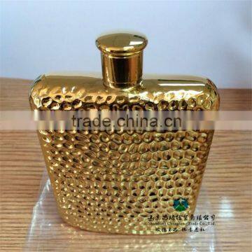 304 Stainless Steel Hip Flask Water Bottle 6oz Pattern Christmas Gold-plated Cup And Saucer