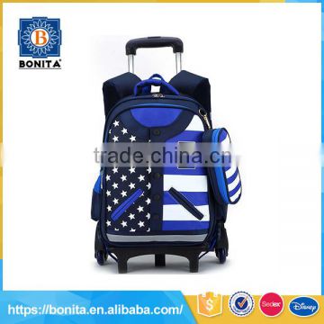 Personalized style blue stars famous popular mens 4 wheels trolley bag