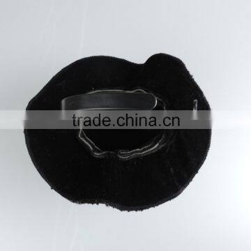 Custom Plain Black Small Formal Hat With Hair Attached photo-2