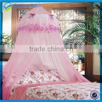 Triple Lace Ruffle Princess Pink Canopy Mosquito netting