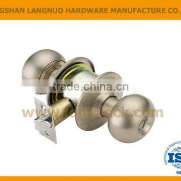 2016 Good Quality Bathroom door lockset polished brass finish Door cylinder lock ball knob