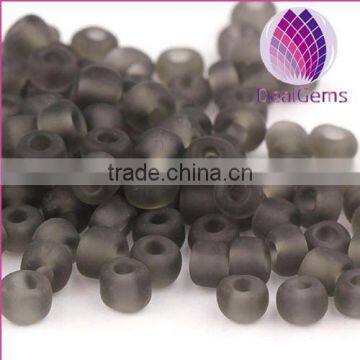 grey color frosted 2mm irregular round glass seed beads