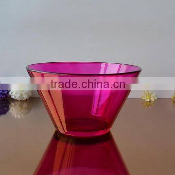 Red middle size glass bowl