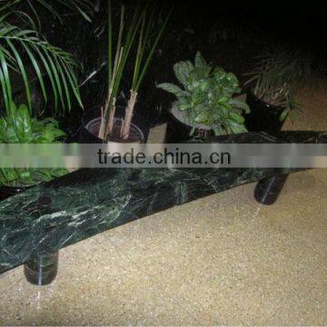 polished black green granite bench