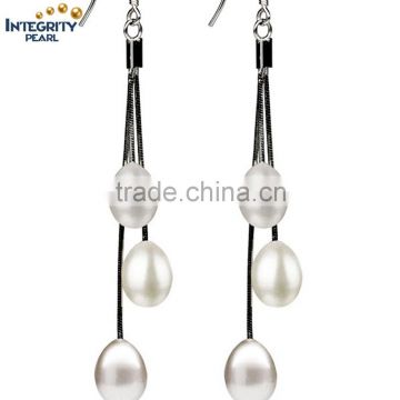 7-8mm white hot sale freshwater wedding Women Pearl earring sizes