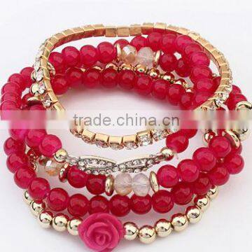 Silicone beads flower type fashion bracelet