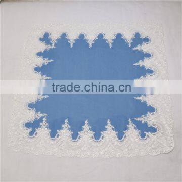 factory new design cashmere blanket with white lace